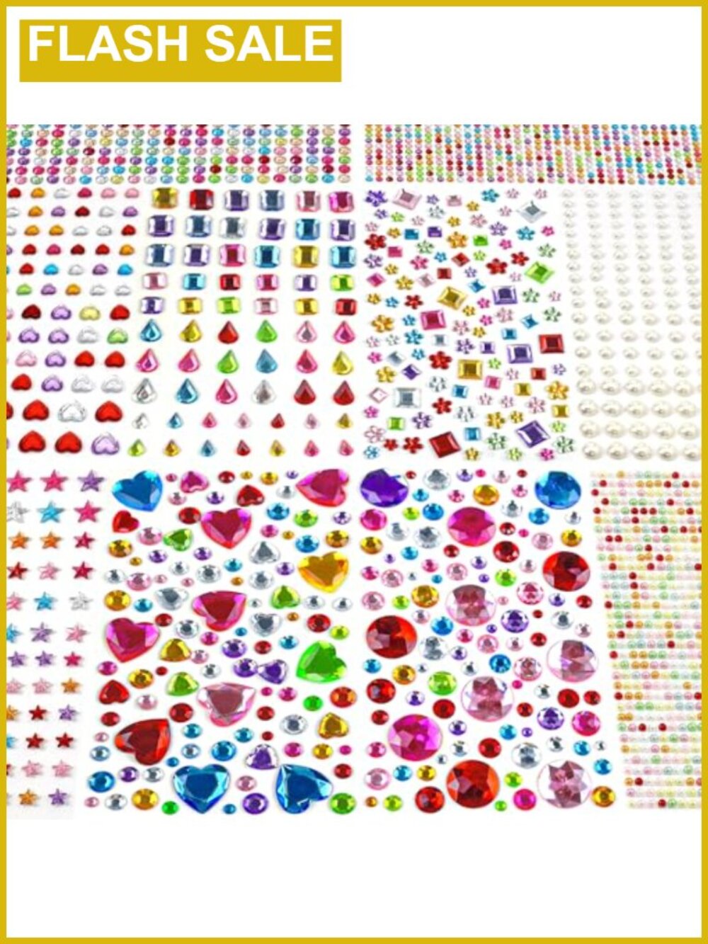 3528PCS Gem Stickers Acrylic Self-Adhesive Rhinestones for Crafts